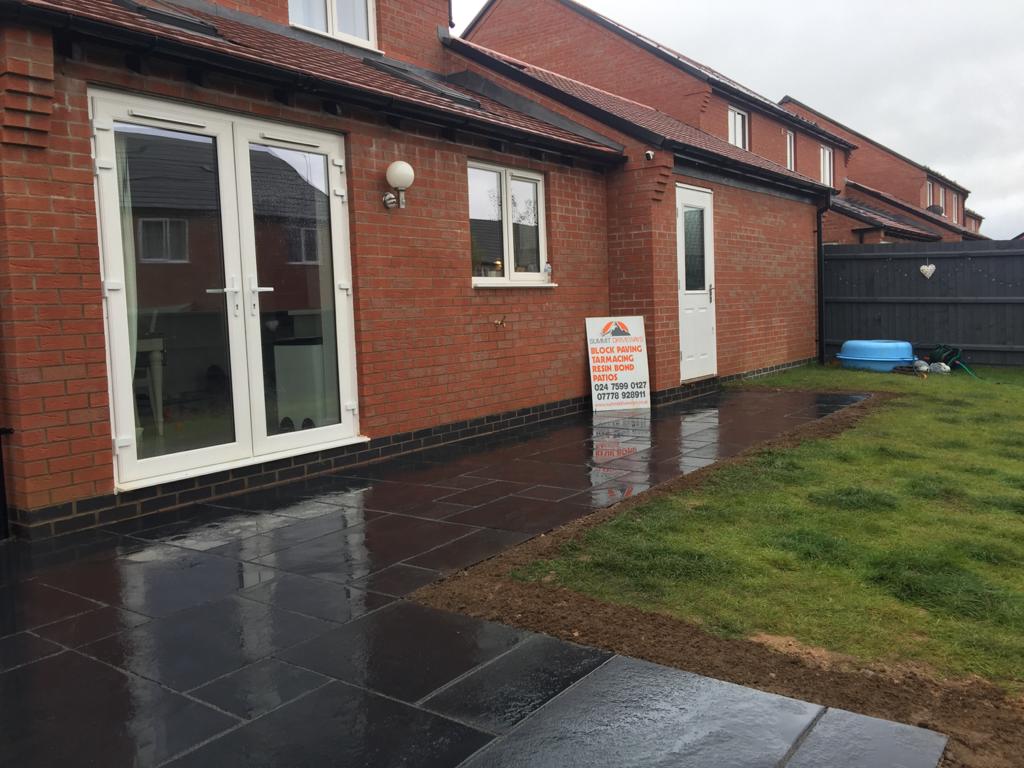 Marshalls Slate Slab Patio in Rugby