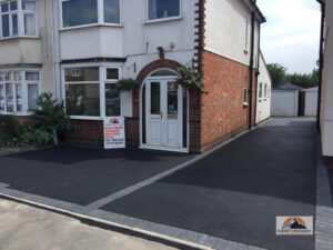 Two Adjacent Tarmac Driveways with Double Paved Border in Nuneaton
