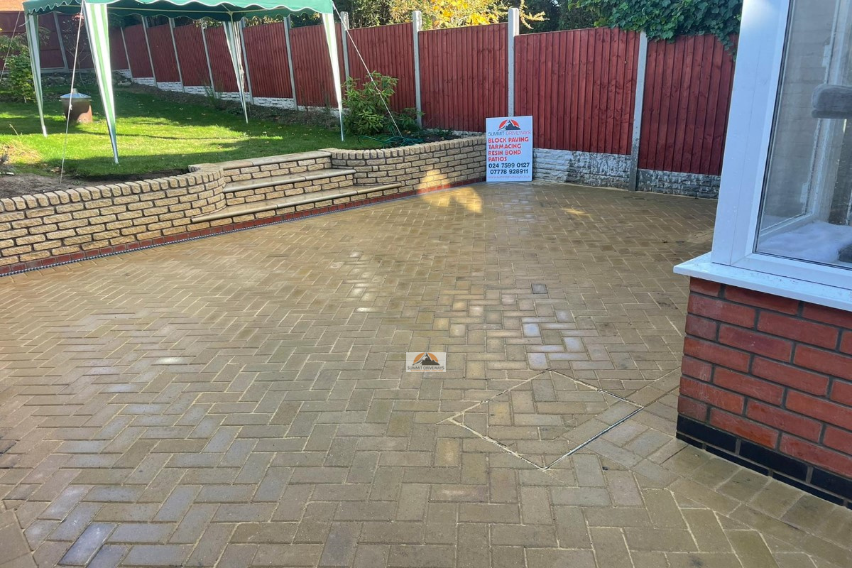 Driveway and Patio with Marshalls Buff Block Paving in Nuneaton